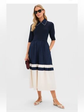 TUCKERNUCK Navy Short Sleeve Marina Dress NWT Size S